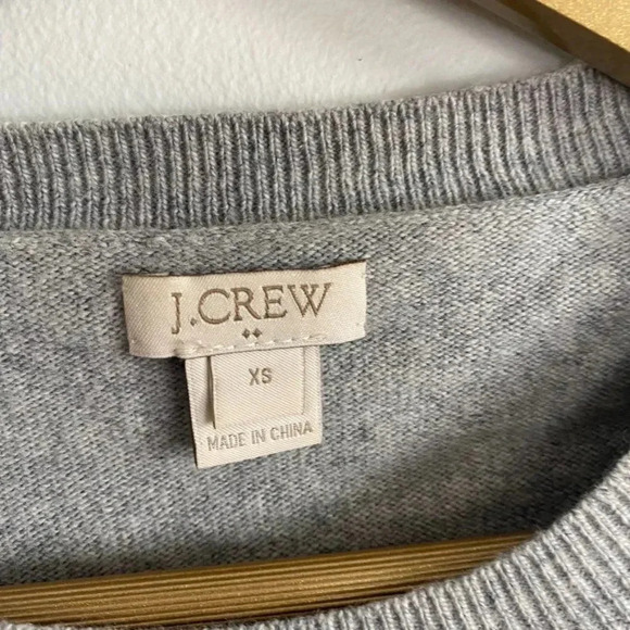 J. Crew Gray Polka Dot Merino Wool Blend Sweater - Picture 5 of 8